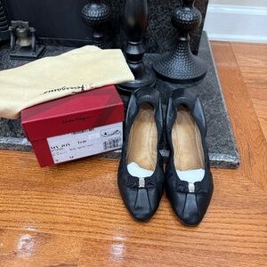 Salvatore Ferragamo My Joy Ballet Flats balletcore shoes black